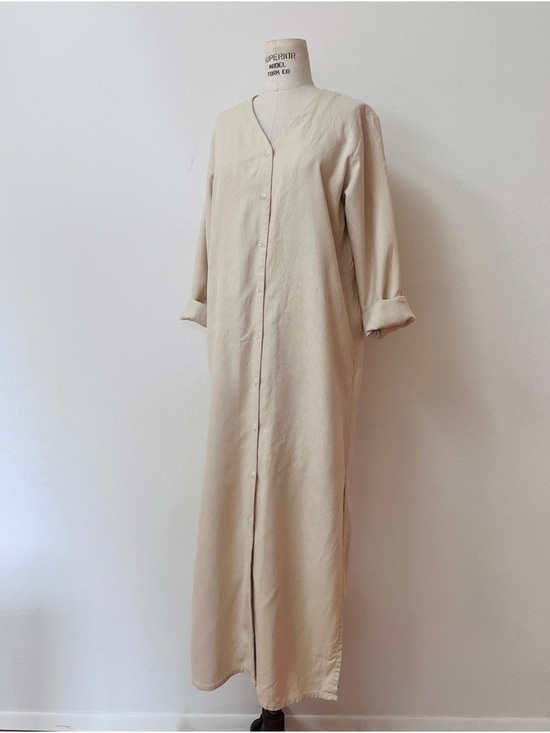 The Limited Dresses & Skirts - Vintage 90s Silk Noil Button Front Maxi Dress / Duster